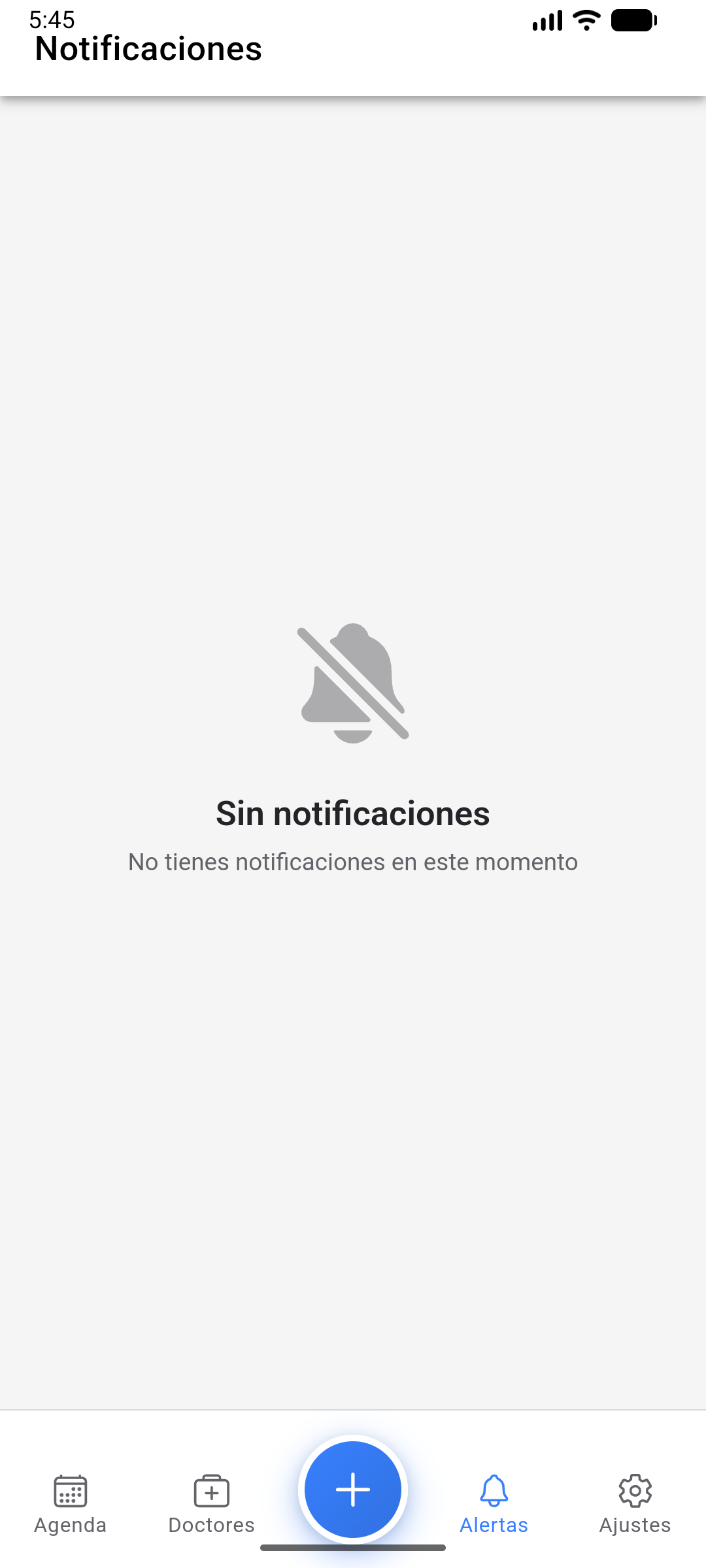 Vista de notificaciones móvil